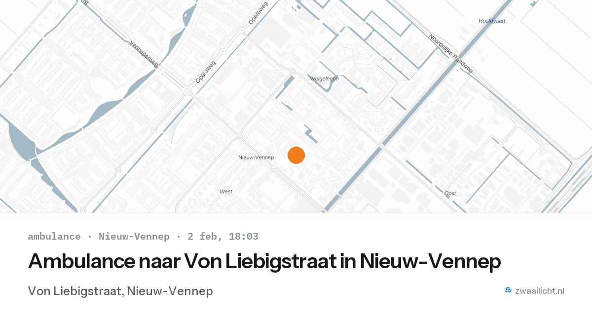 Ambulance naar Von Liebigstraat in Nieuw-Vennep — 2 feb 2026