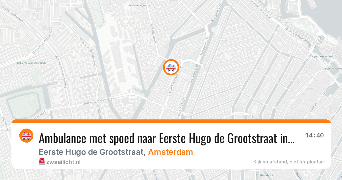 Ambulance met spoed naar Eerste Hugo de Grootstraat in Amsterdam — 17 jun 2026