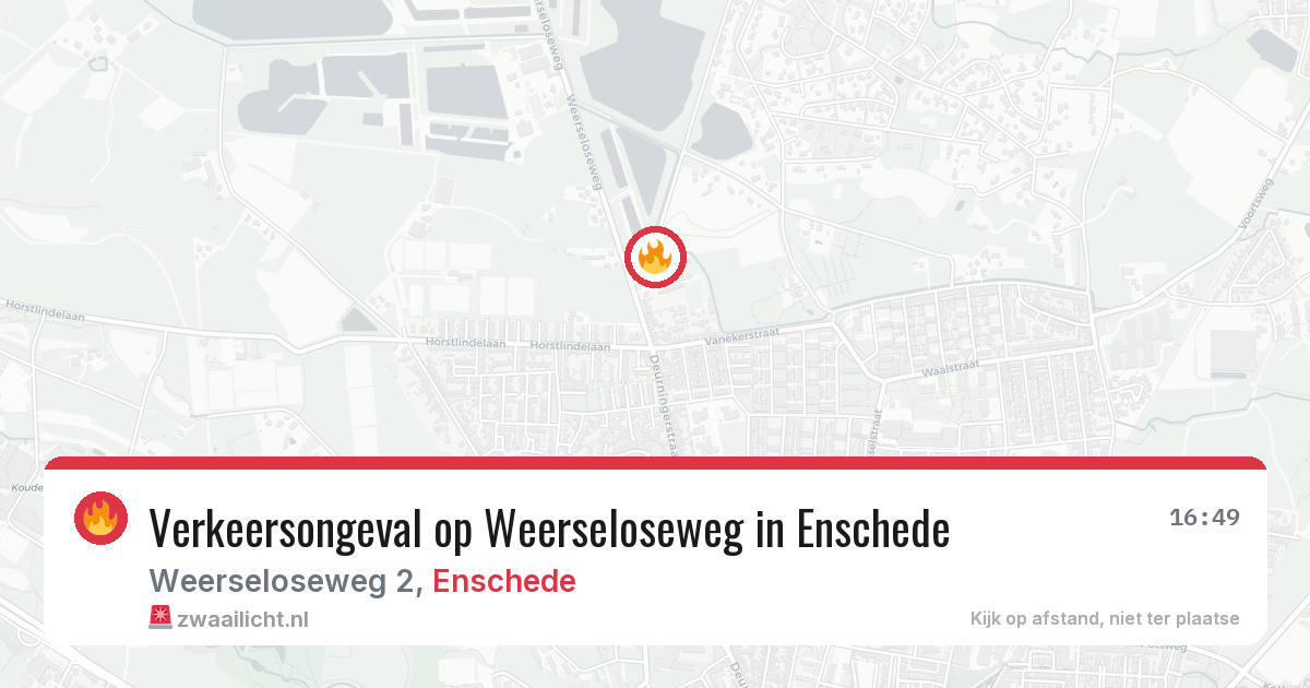 Verkeersongeval op Weerseloseweg in Enschede — 19 feb 2026