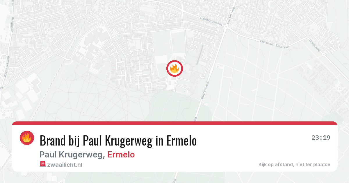 Brand bij Paul Krugerweg in Ermelo — 19 jun 2026