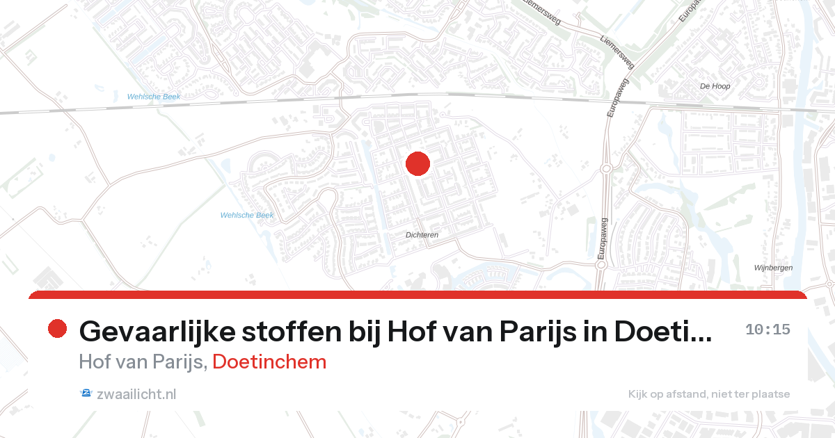 Gevaarlijke stoffen bij Hof van Parijs in Doetinchem — 27 aug 2026