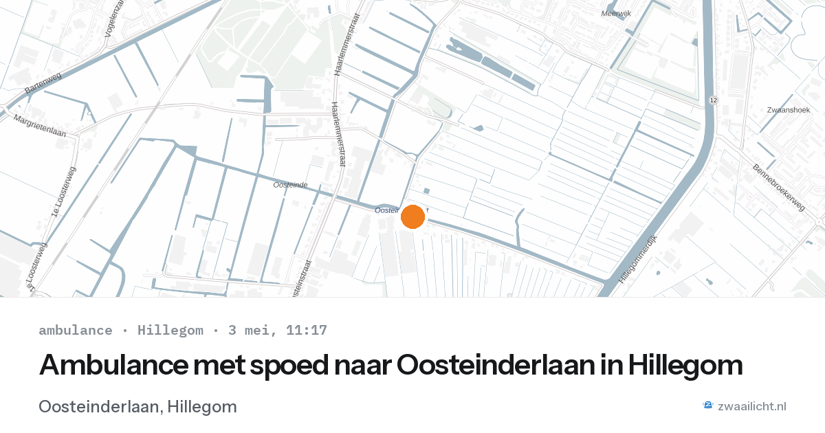 Ambulance met spoed naar Oosteinderlaan in Hillegom — 3 mei 2026