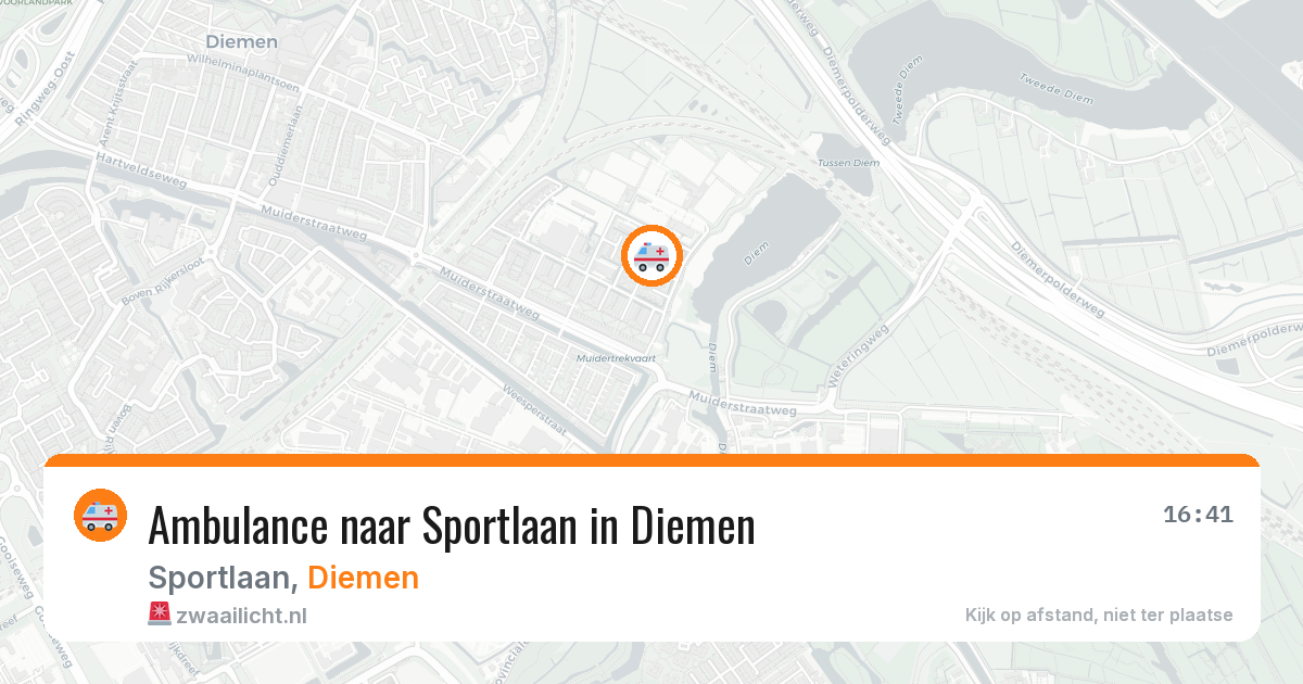 Ambulance naar Sportlaan in Diemen — 25 mrt 2026