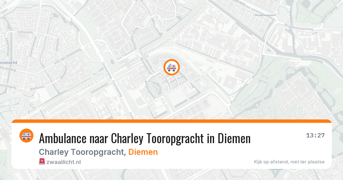 Ambulance naar Charley Tooropgracht in Diemen — 11 apr 2026
