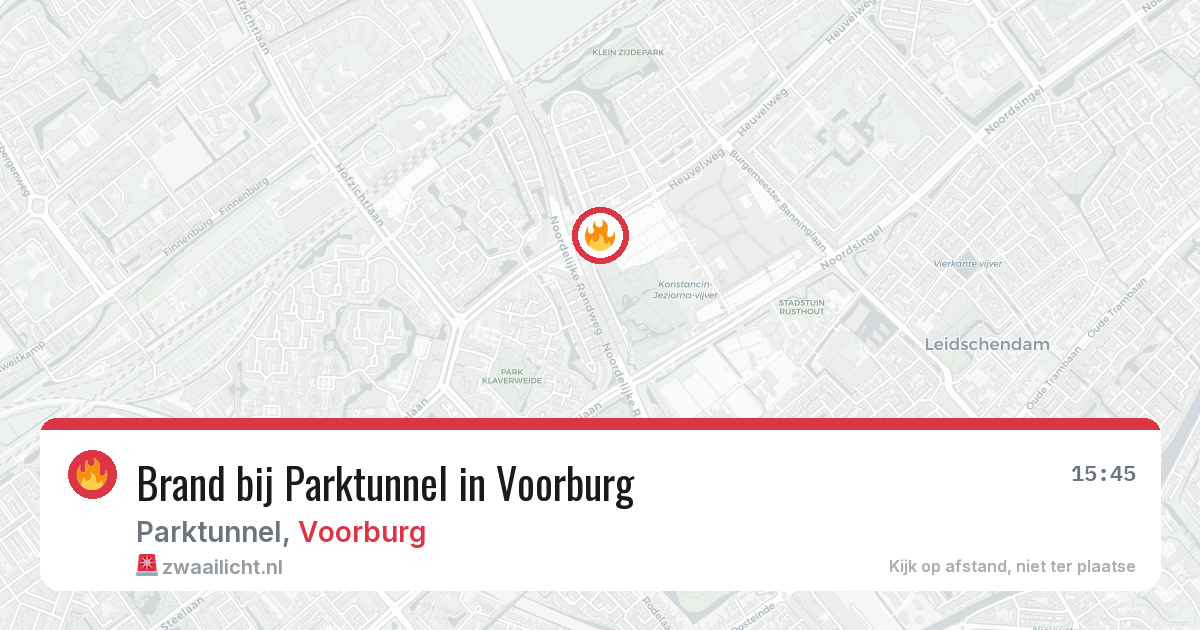 Brand bij Parktunnel in Voorburg — 28 jun 2026