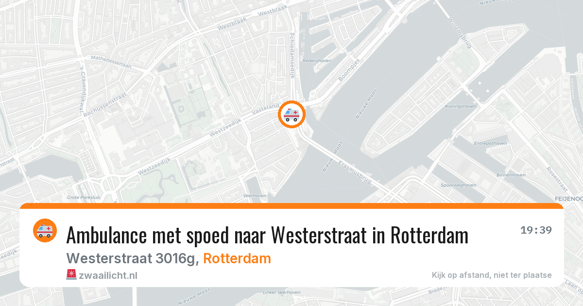 Ambulance met spoed naar Westerstraat in Rotterdam — 19 jun 2026