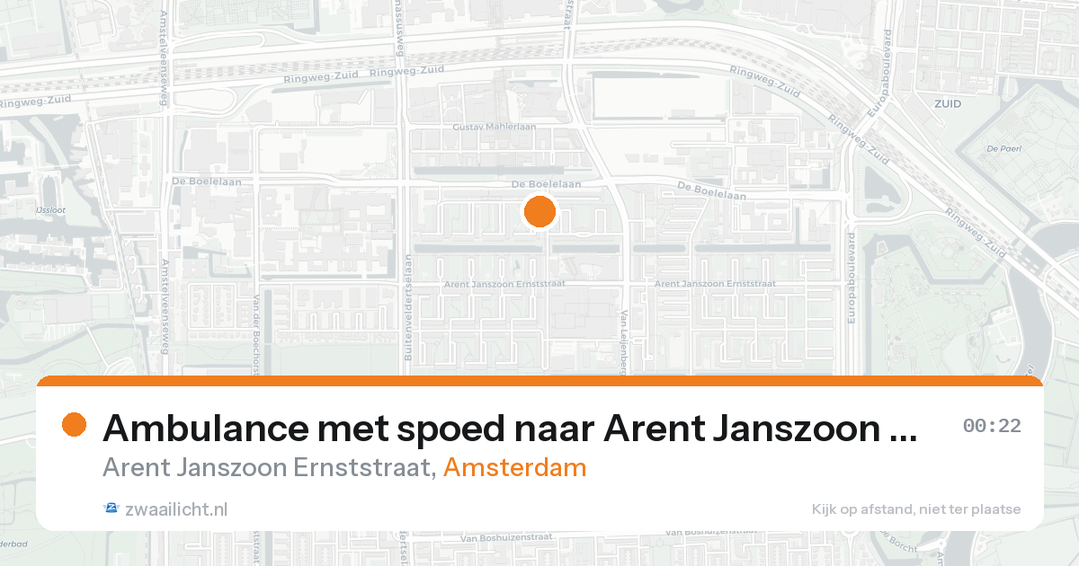 Ambulance met spoed naar Arent Janszoon Ernststraat in Amsterdam — 19 aug 2026