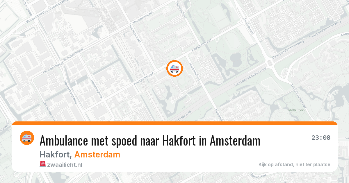 Ambulance met spoed naar Hakfort in Amsterdam — 13 aug 2026