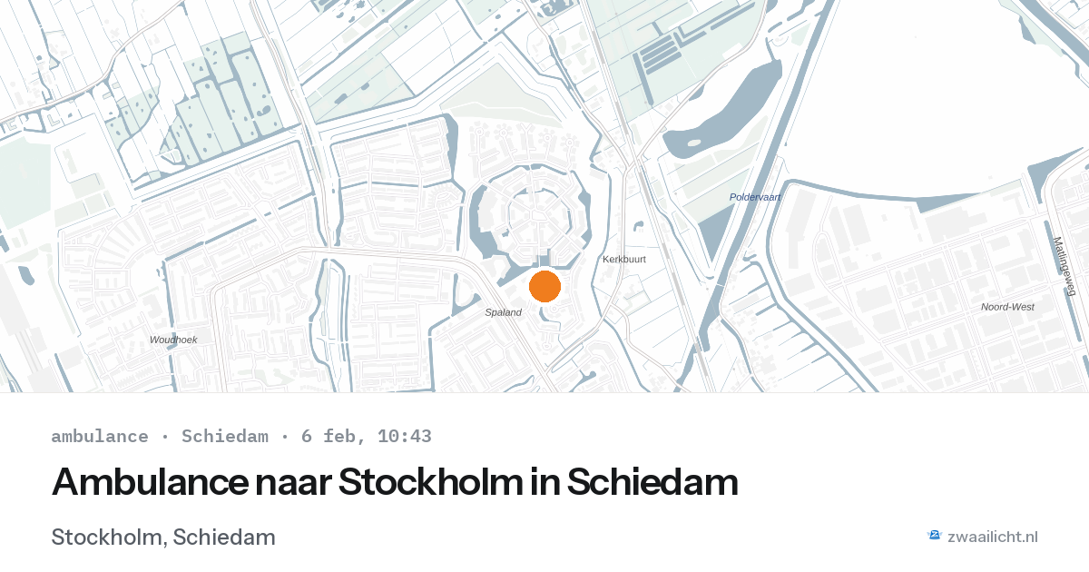Ambulance naar Stockholm in Schiedam — 6 feb 2026