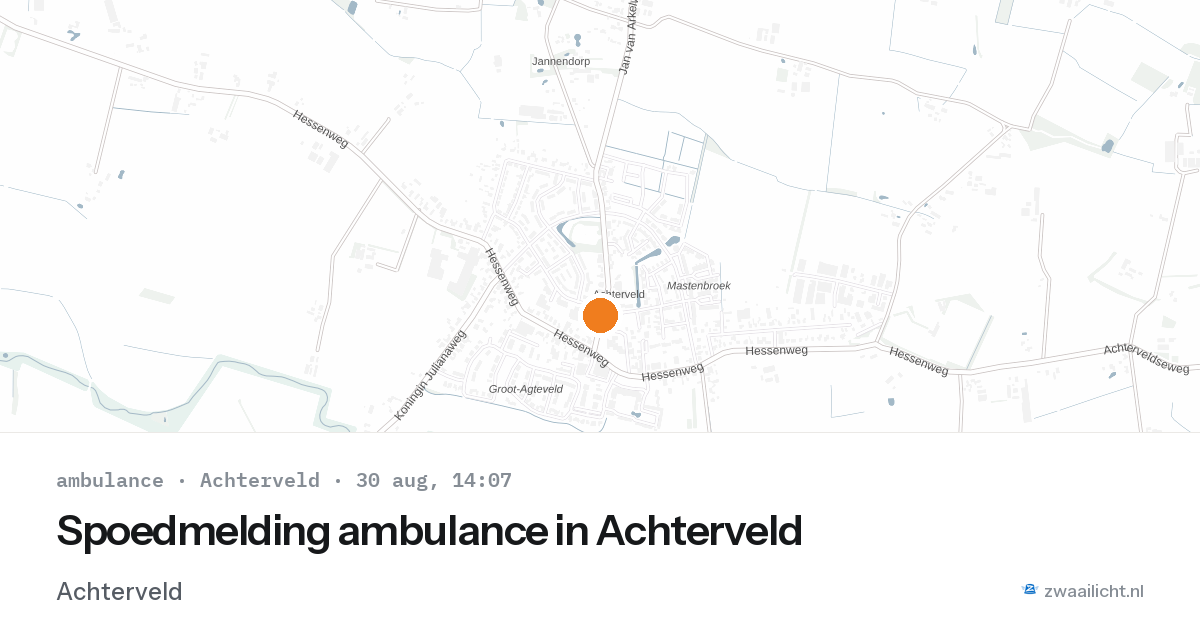 Spoedmelding ambulance in Achterveld — 30 aug 2026