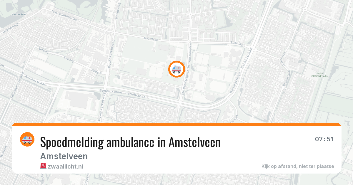 Spoedmelding ambulance in Amstelveen — 17 mei 2026