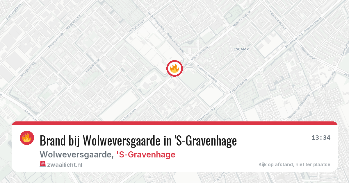 Brand bij Wolweversgaarde in 'S-Gravenhage — 30 jun 2026