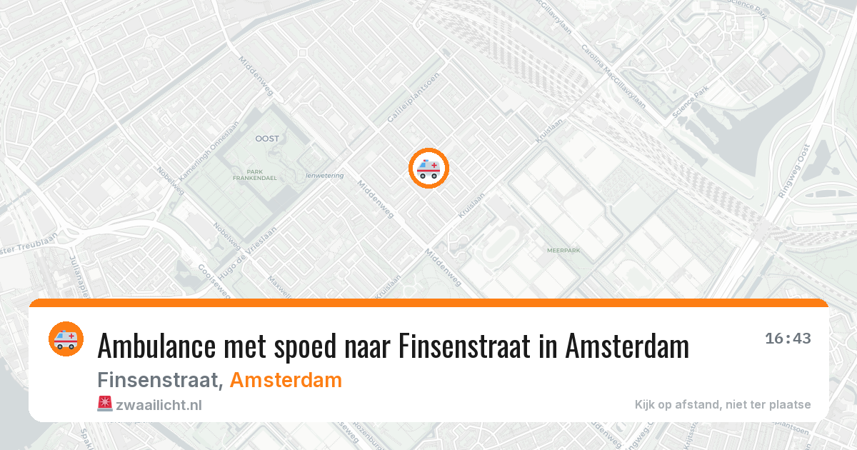 Ambulance met spoed naar Finsenstraat in Amsterdam — 3 mei 2026