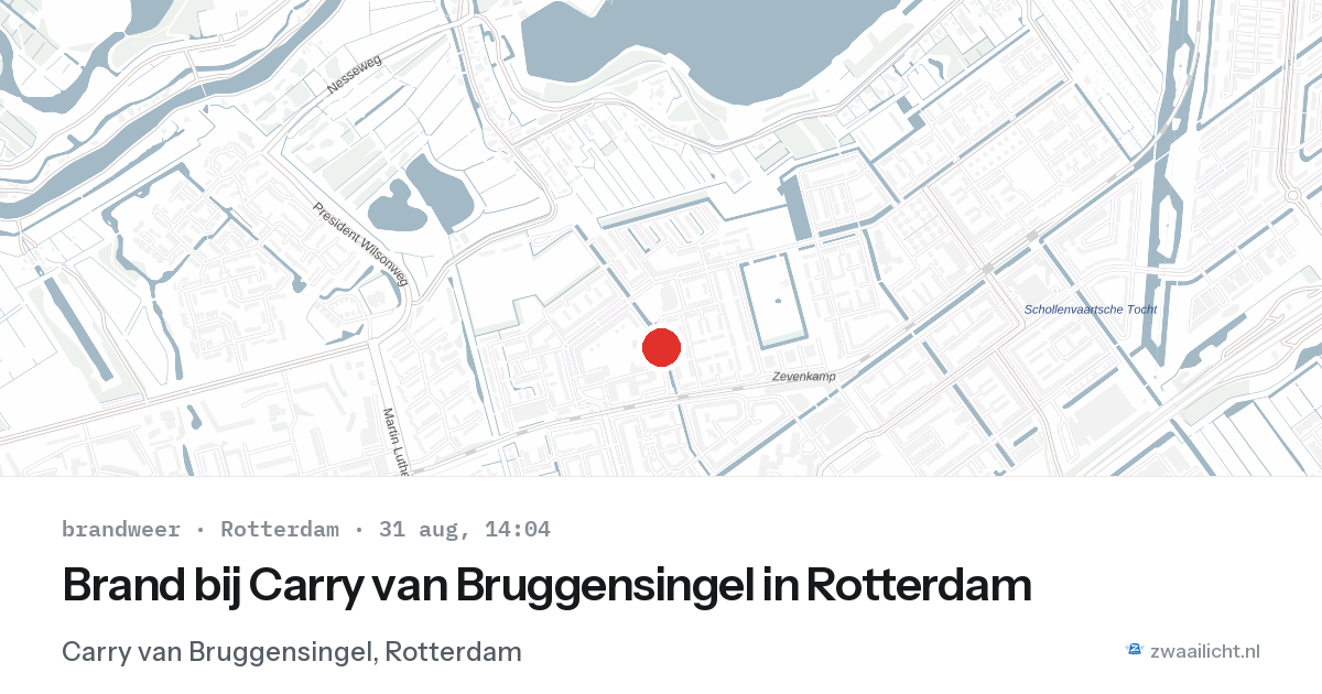 Brand bij Carry van Bruggensingel in Rotterdam — 31 aug 2026