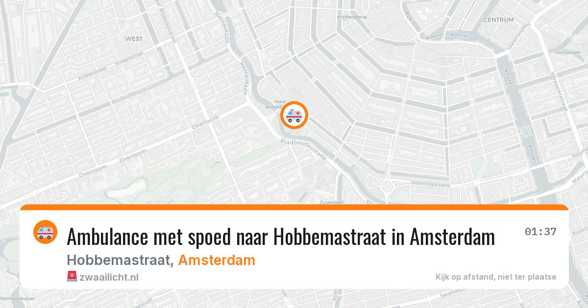 Ambulance met spoed naar Hobbemastraat in Amsterdam — 1 aug 2026
