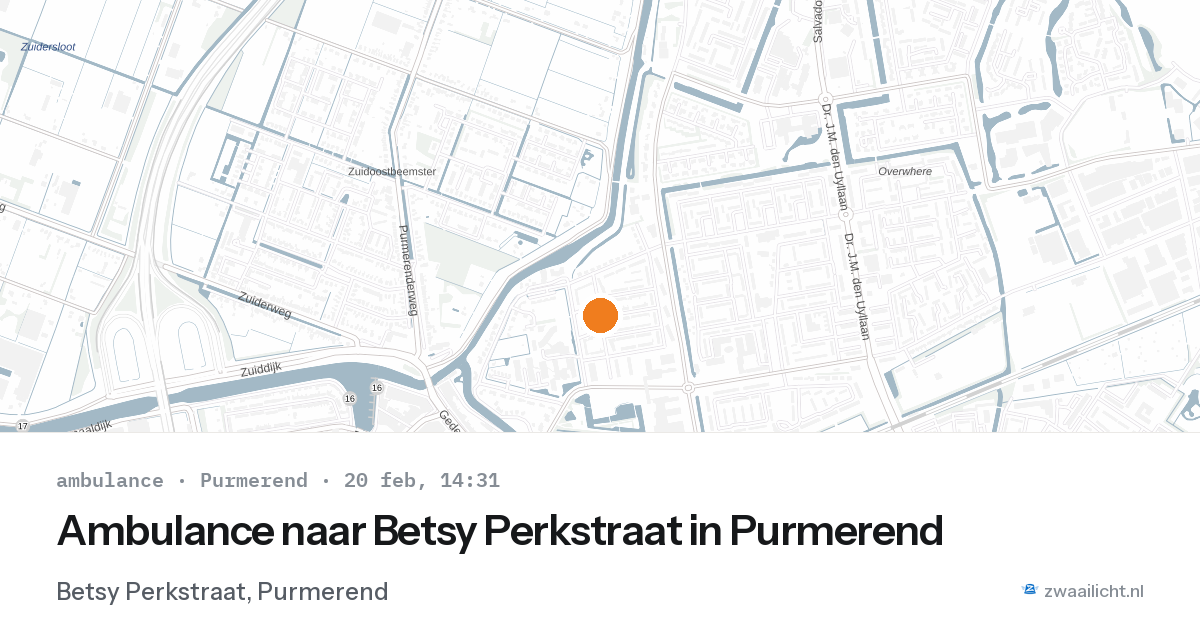 Ambulance naar Betsy Perkstraat in Purmerend — 20 feb 2026