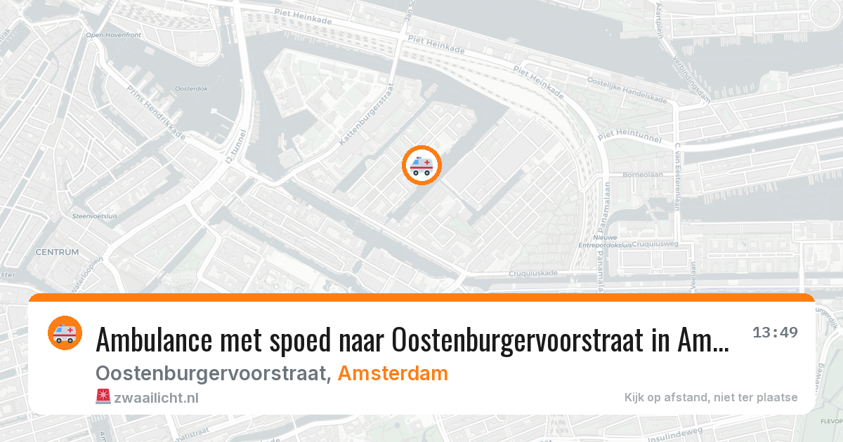 Ambulance met spoed naar Oostenburgervoorstraat in Amsterdam — 6 jun 2026