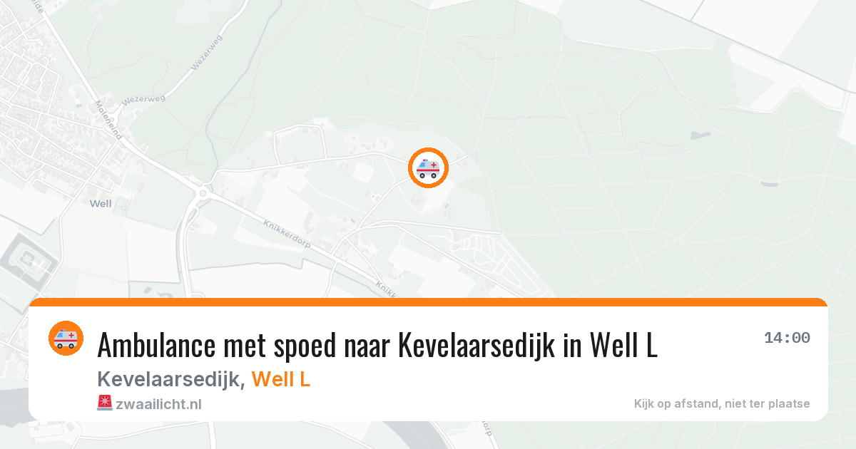 Ambulance met spoed naar Kevelaarsedijk in Well L — 29 jul 2026