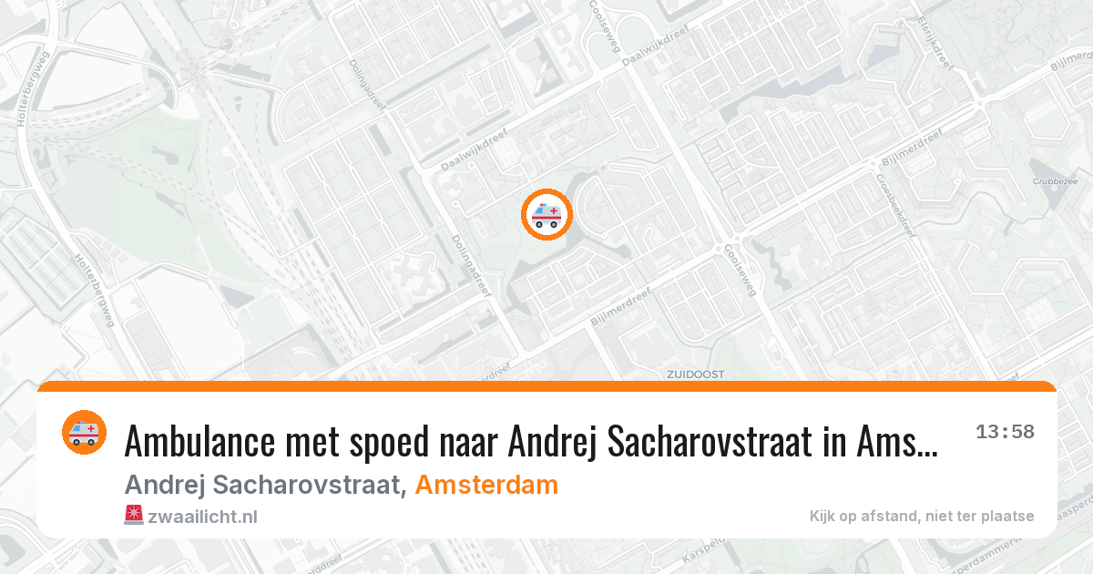 Ambulance met spoed naar Andrej Sacharovstraat in Amsterdam — 6 jul 2026