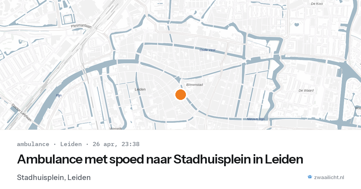 Ambulance met spoed naar Stadhuisplein in Leiden — 26 apr 2026