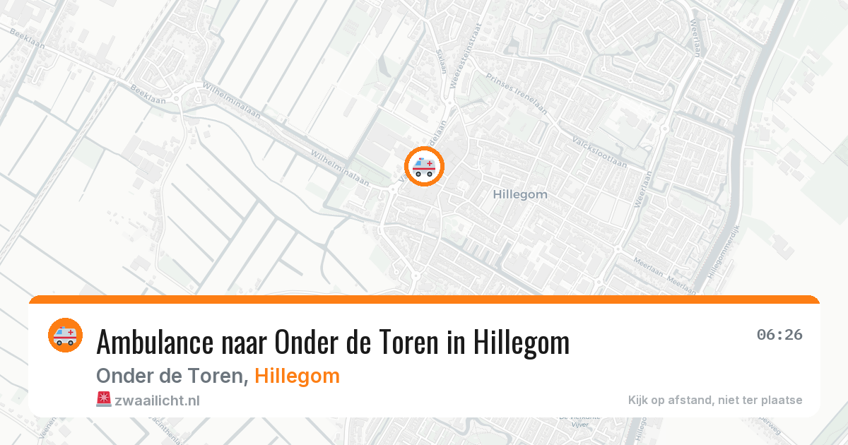 Ambulance naar Onder de Toren in Hillegom — 5 aug 2026