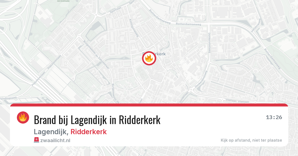 Brand bij Lagendijk in Ridderkerk — 29 jun 2026