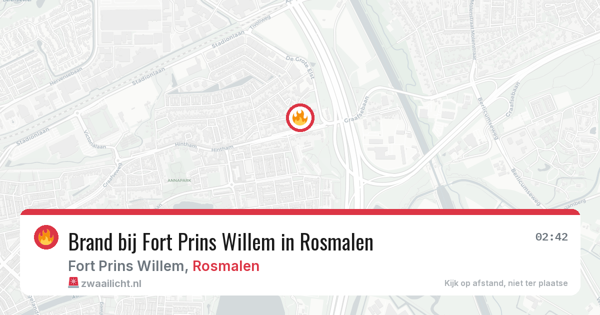 Brand bij Fort Prins Willem in Rosmalen — 4 aug 2026