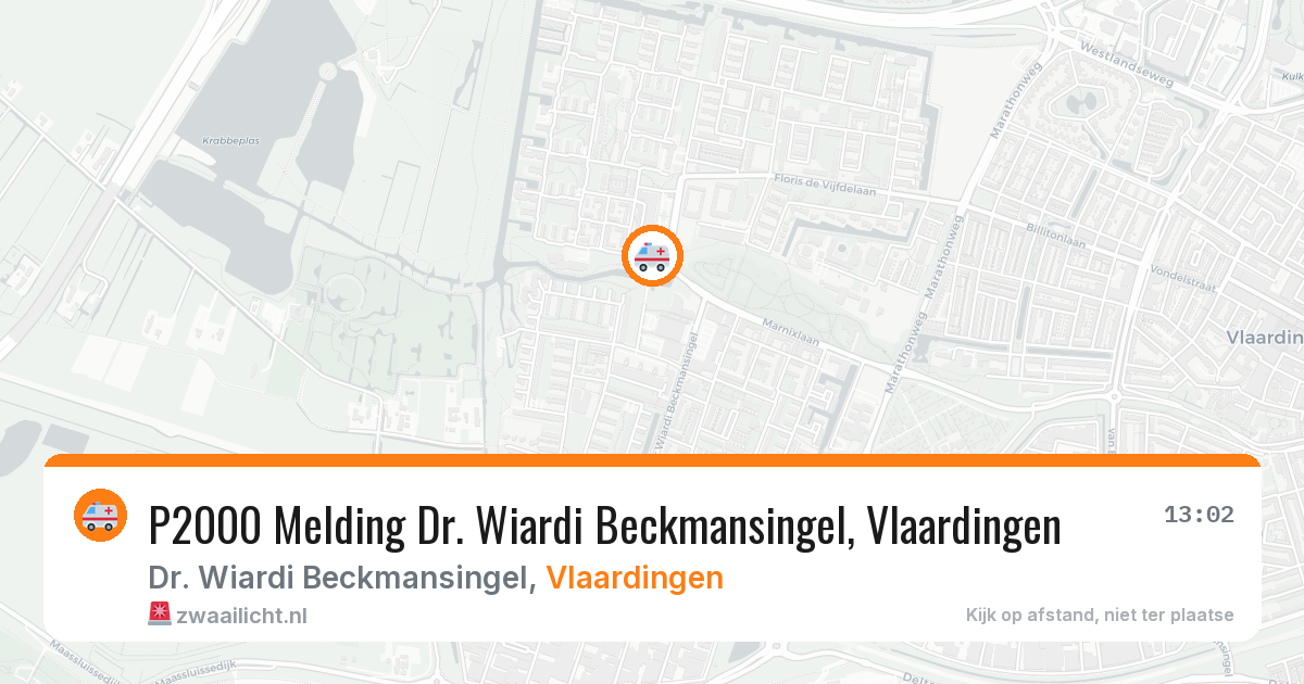 P2000 Melding Dr. Wiardi Beckmansingel, Vlaardingen — 5 apr 2026