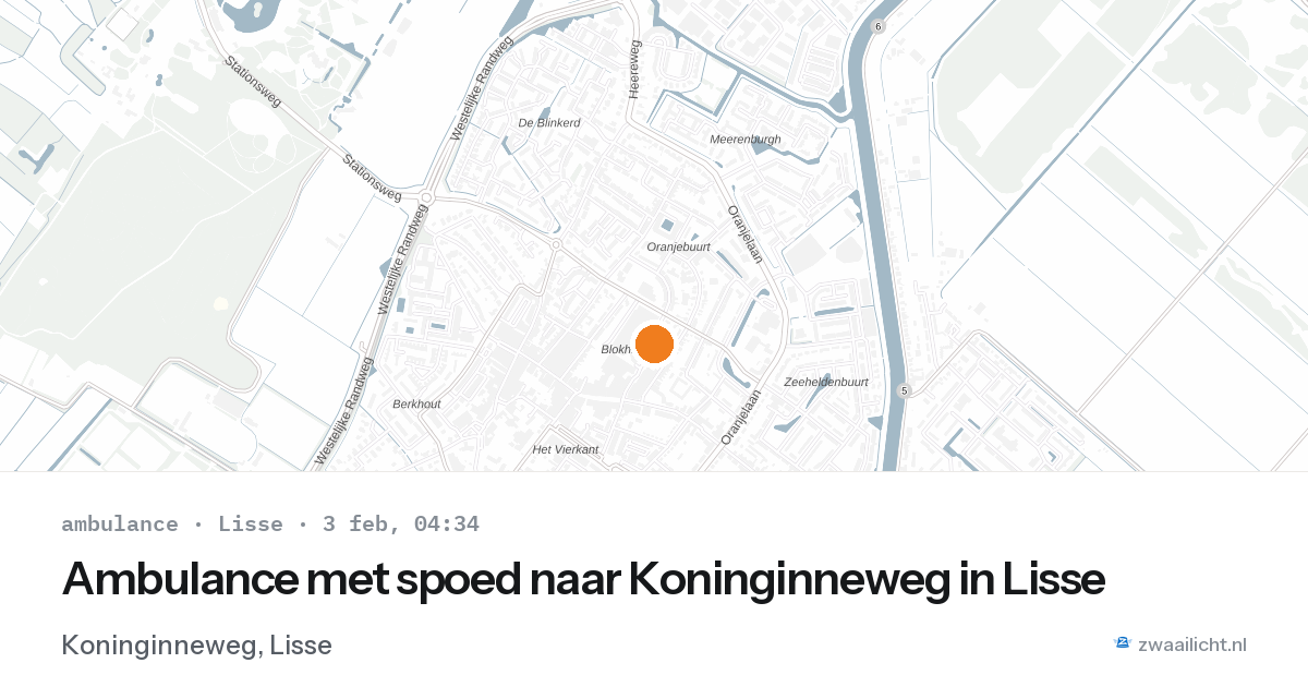Ambulance met spoed naar Koninginneweg in Lisse — 3 feb 2026