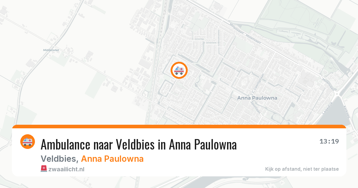 Ambulance naar Veldbies in Anna Paulowna — 1 jul 2026
