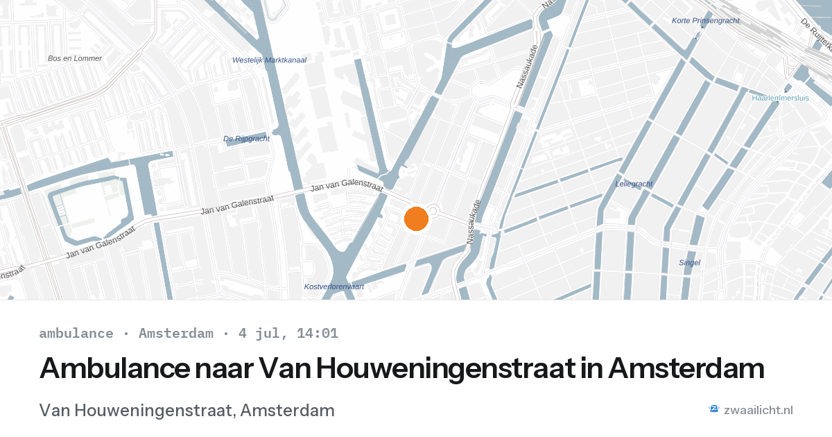 Ambulance naar Van Houweningenstraat in Amsterdam — 4 jul 2026