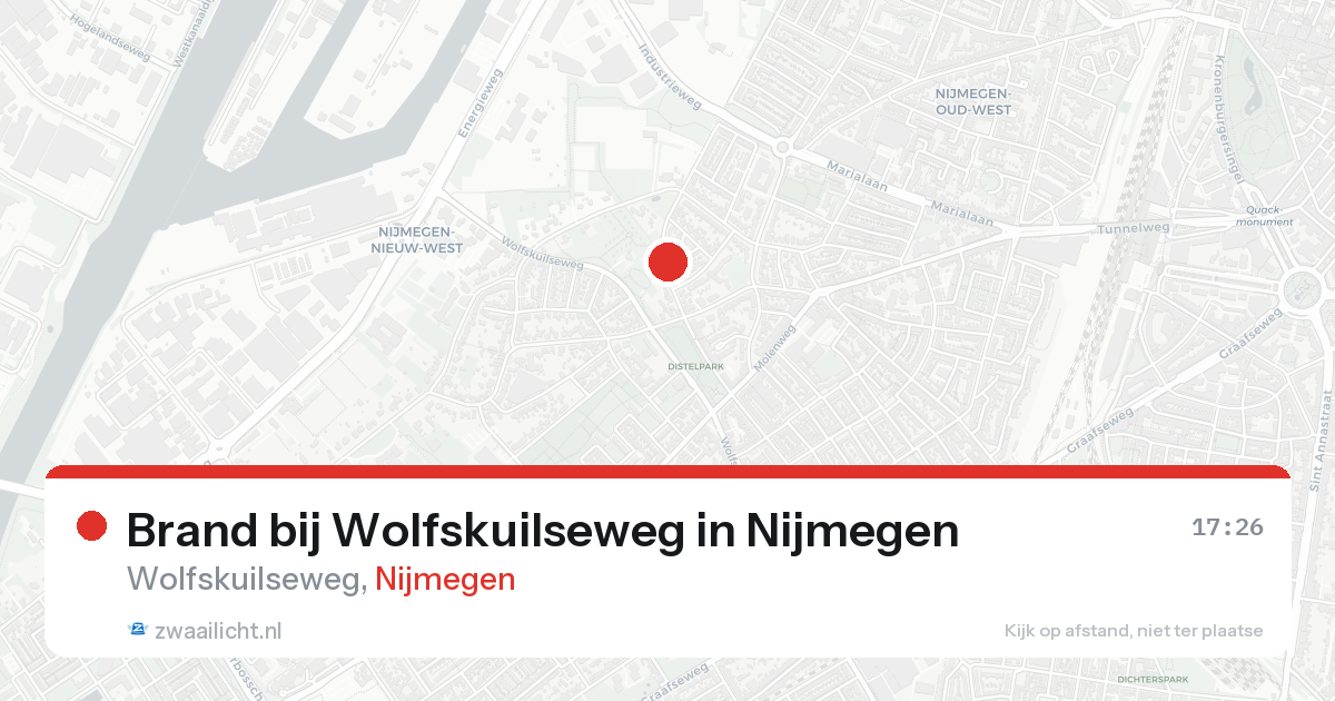 Brand bij Wolfskuilseweg in Nijmegen — 19 aug 2026