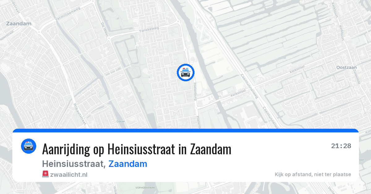 Aanrijding op Heinsiusstraat in Zaandam — 10 mei 2026