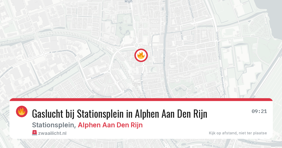 Gaslucht bij Stationsplein in Alphen Aan Den Rijn — 5 aug 2026