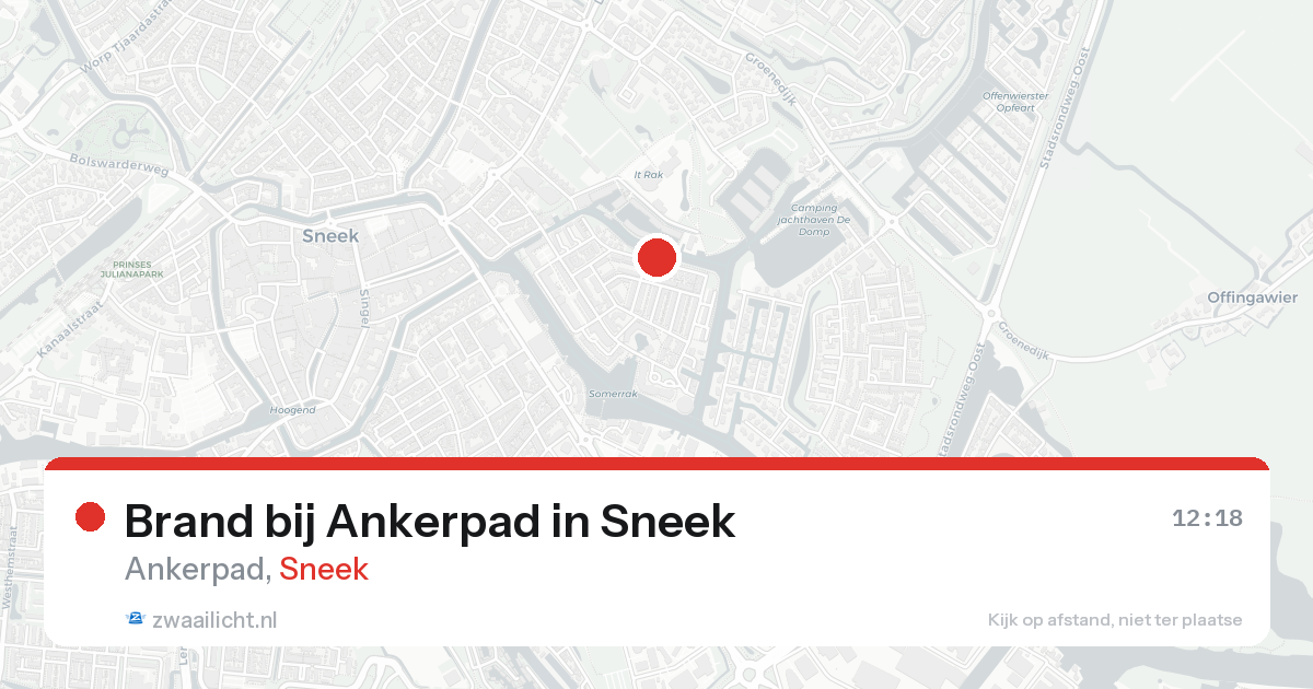 Brand bij Ankerpad in Sneek — 15 aug 2026