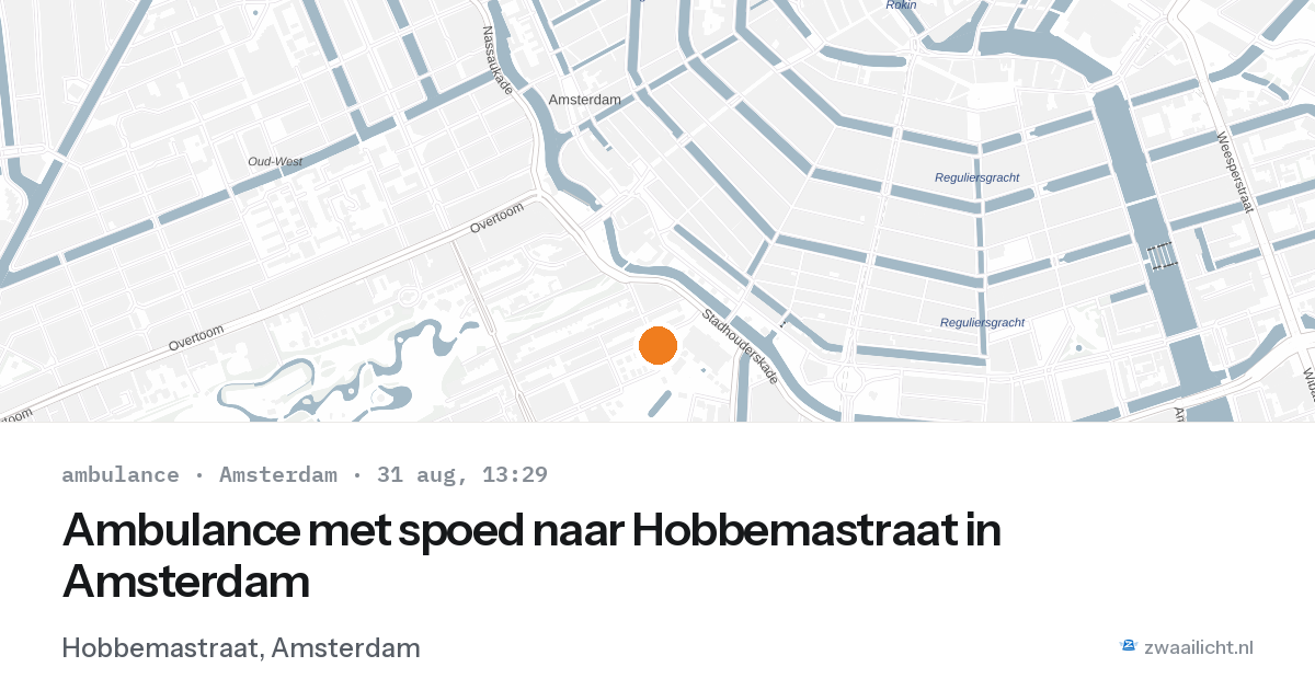 Ambulance met spoed naar Hobbemastraat in Amsterdam — 31 aug 2026