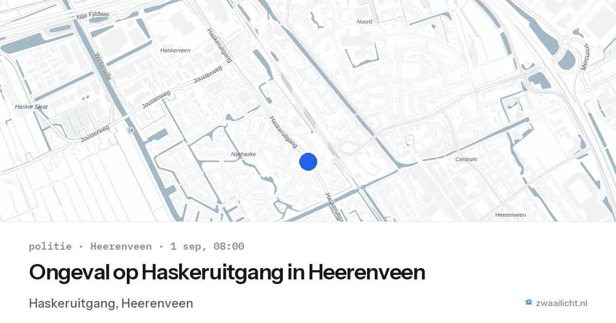Ongeval op Haskeruitgang in Heerenveen — 1 sep 2026