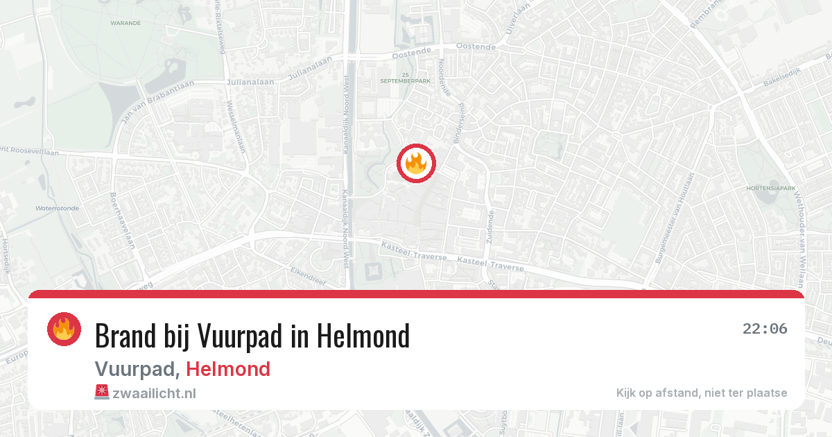 Brand bij Vuurpad in Helmond — 6 jul 2026