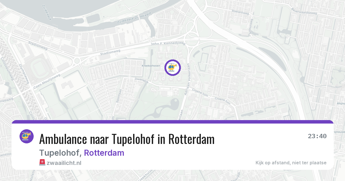 Ambulance naar Tupelohof in Rotterdam — 4 jul 2026