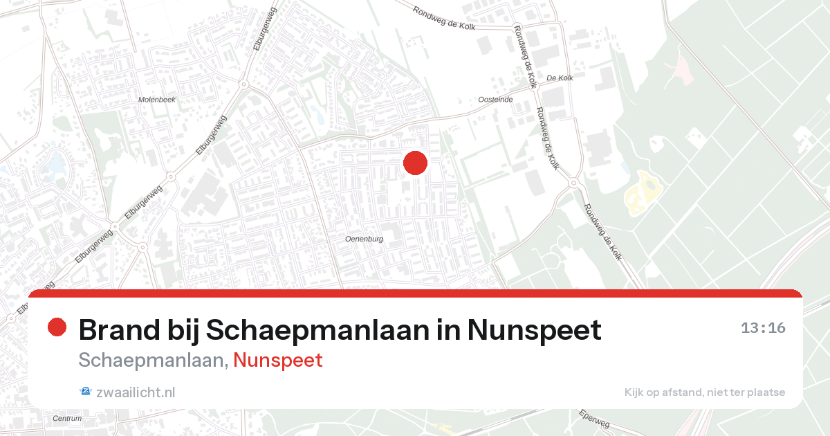 Brand bij Schaepmanlaan in Nunspeet — 26 aug 2026