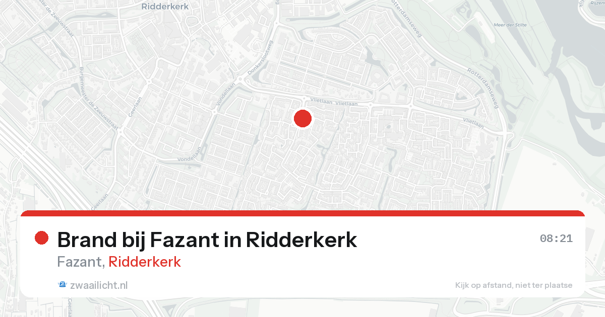 Brand bij Fazant in Ridderkerk — 23 aug 2026