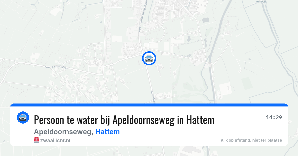 Persoon te water bij Apeldoornseweg in Hattem — 12 jun 2026