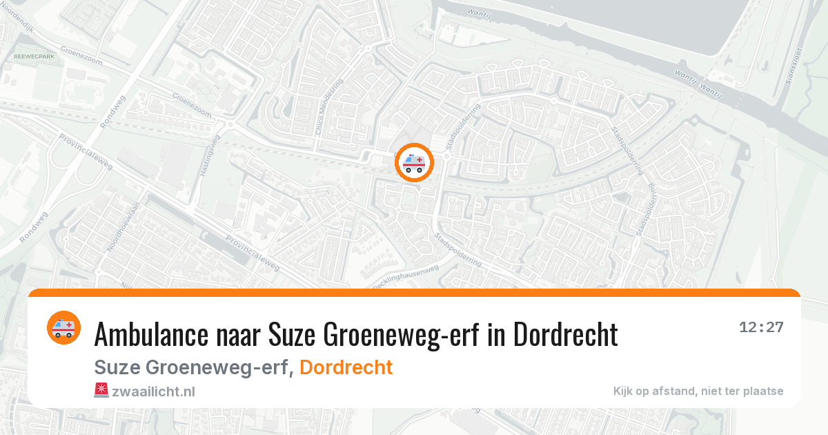 Ambulance naar Suze Groeneweg-erf in Dordrecht — 14 aug 2026