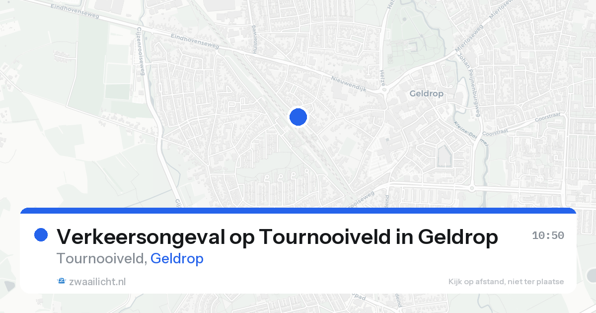 Verkeersongeval op Tournooiveld in Geldrop — 21 aug 2026