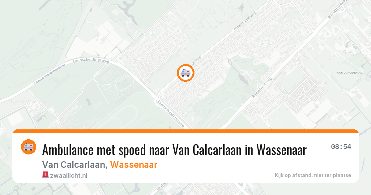 Ambulance met spoed naar Van Calcarlaan in Wassenaar — 4 aug 2026