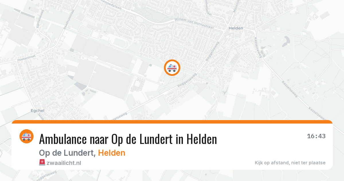 Ambulance naar Op de Lundert in Helden — 9 aug 2026