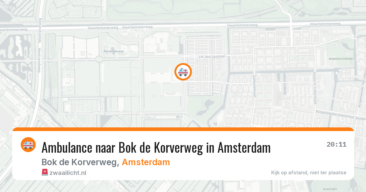 Ambulance naar Bok de Korverweg in Amsterdam — 28 jun 2026
