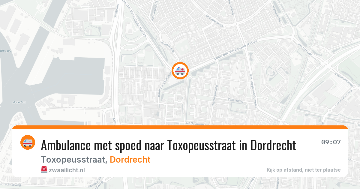 Ambulance met spoed naar Toxopeusstraat in Dordrecht — 20 jan 2026