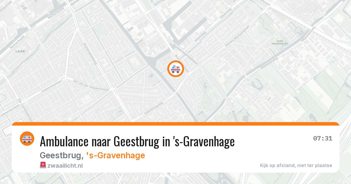 Ambulance naar Geestbrug in 's-Gravenhage — 24 jun 2026