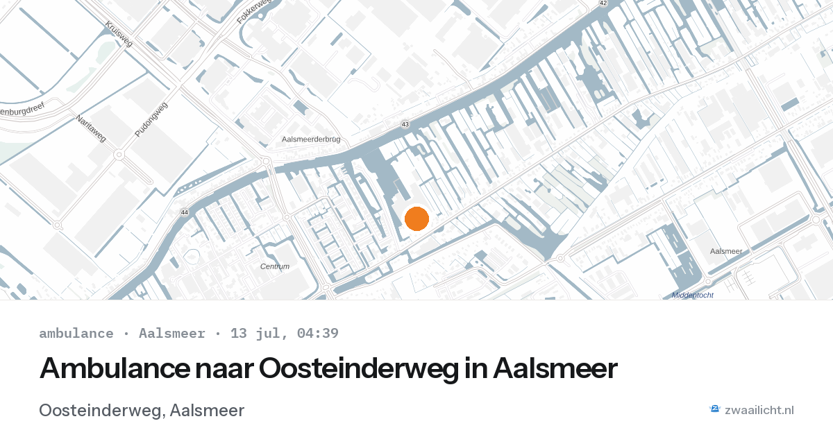 Ambulance naar Oosteinderweg in Aalsmeer — 13 jul 2026